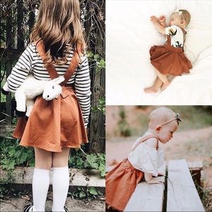 Brand New Rust Baby Toddler Suspender Skirt 2-3 Y
